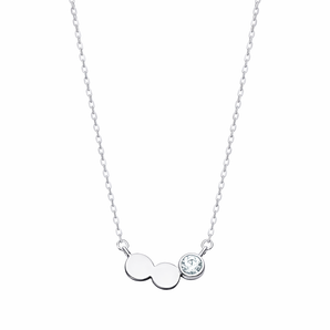 925 Sterling Silver Dainty Dot Cubic Zirconia Necklace