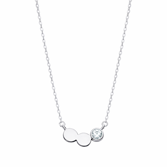 925 Sterling Silver Dainty Dot Cubic Zirconia Necklace