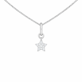 925 Sterling Silver Dainty Star Pendant Necklace With Cubic Zirconia Details on a Fine Silver Curb Chain
