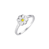 Sterling Silver & Enamel Daisy Ring