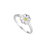 Sterling Silver & Enamel Daisy Ring