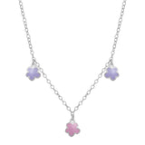 Sterling Silver & Enamel Flower Necklace