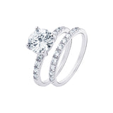 Silver Cubic Zirconia Eternity Ring Set