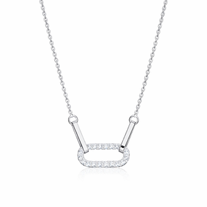925 Sterling Silver Looped Cubic Zirconia Necklace