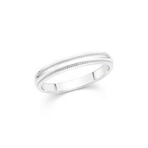 Silver Ribbed Wedding Band