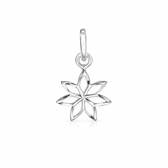 925 Sterling Silver Flower Pendant for Necklaces with Open Petal Design