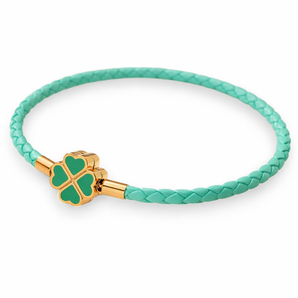 Teal Clover Charm Bracelet