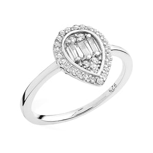 Teardrop Cubic Zirconia Ring
