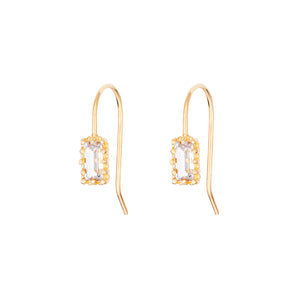 9ct Gold Cubic Zirconia Fish Hook Earrings