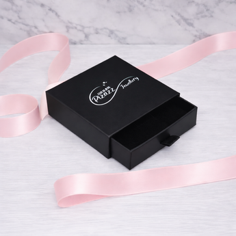Black Gift Box for Jewellery With Urban Pizazz Logo On them