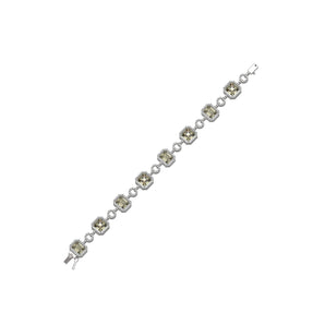 Yellow Topaz Cubic Zirconia Luxury Silver Bracelet