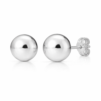 Sterling Silver Simple Ball Stud Earrings