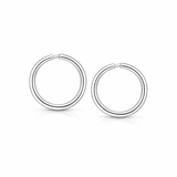 Sterling Silver Sleeper Hoop Earrings - 10–25mm
