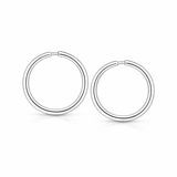 Sterling Silver Sleeper Hoop Earrings - 10–25mm