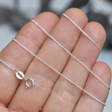 18" Rhodium Plated 1mm Sterling Silver Curb Chain