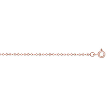 18" Rose Gold Plated 1mm Sterling Silver Cable Chain