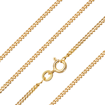 18ct Gold Plated Sterling Silver 1mm Curb Chain