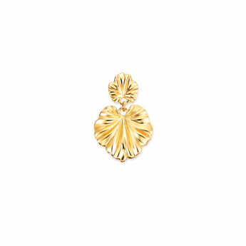18ct Gold Plated Drop Leaf Ginkgo Pendant For Necklaces
