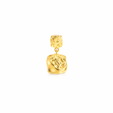 18ct Gold Plated Fleur Square Crinkle Drop Pendant For Necklaces