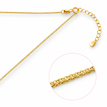 18ct Gold Plated Sterling Silver Freya 1mm Wheat Chain