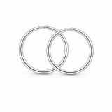 Sterling Silver Sleeper Hoop Earrings - 10–25mm