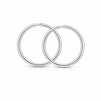 Sterling Silver Sleeper Hoop Earrings - 10–25mm