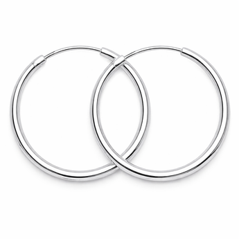 Sterling Silver 25mm Hinged Hoop Earrings
