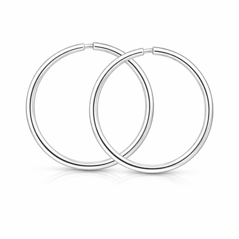 Sterling Silver Sleeper Hoop Earrings - 10–25mm