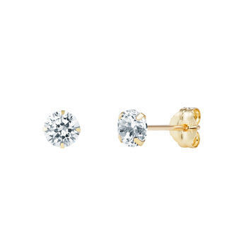 9ct Gold 4mm Cubic Zirconia Stud Earrings