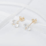 9ct Gold 4mm Cubic Zirconia Stud Earrings