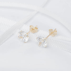 9ct Gold 4mm Cubic Zirconia Stud Earrings