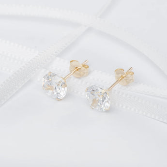 9ct Gold 4mm Cubic Zirconia Stud Earrings