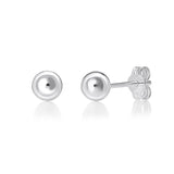 Sterling Silver Simple Ball Stud Earrings