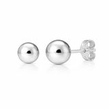 Sterling Silver Simple Ball Stud Earrings