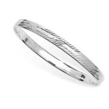 Sterling Silver 7mm Diamond Cut Bangle Bracelet