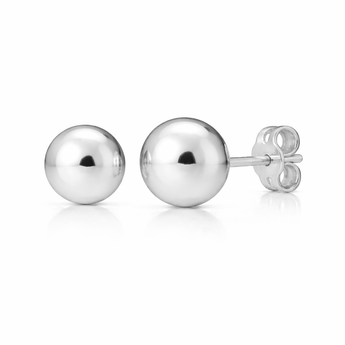 Sterling Silver Simple Ball Stud Earrings