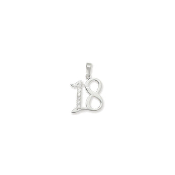 925 Sterling Silver 18th Birthday Cubic Zirconia Necklace