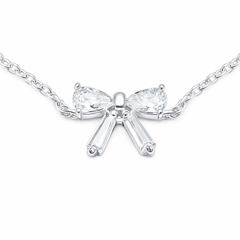 925 Sterling Silver Cubic Zirconia Bow Bracelet