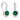 925 Sterling Silver Emerald CZ Halo Drop Earrings