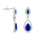 925 Sterling Silver Luxury Sapphire CZ Teardrop Stud Earrings