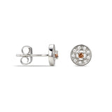 925 Sterling Silver Cubic Zirconia Stud Earrings Featuring a Yellow Topaz Cubic Zirconia Centre Stone Representing The November Birthstone