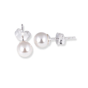 925 Sterling Silver Pearl Stud Earrings