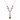925 Sterling Silver Ruby Cubic Zirconia Y Drop Necklace