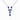 925 Sterling Silver Sapphire Cubic Zirconia Y Necklace