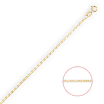 9ct Gold Faceted Flat Curb Chain