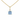 9ct Gold Pendant Necklace with Blue Topaz Princess-cut cubic zirconia detail