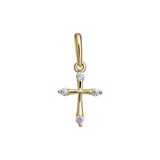 9ct Gold CZ Cross Pendant for Gold Necklaces