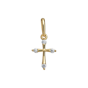 9ct Gold CZ Cross Pendant for Gold Necklaces