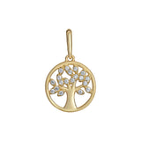 9ct gold Tree Of Life CZ Pendant for gold Necklaces
