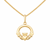9ct Gold Claddagh Pendant Necklace